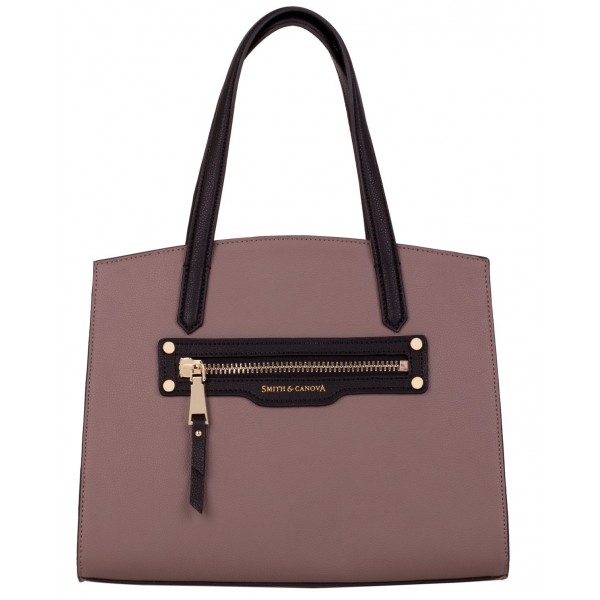 Smooth Leather Structured Tote