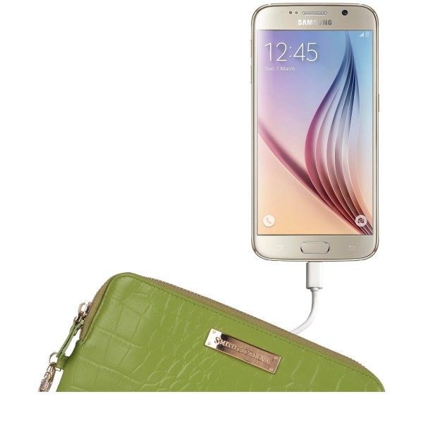 Embossed Leather Usb Charging Clutch