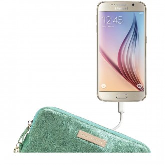 Metallic Leather Power Purse