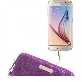 Metallic Leather Power Purse