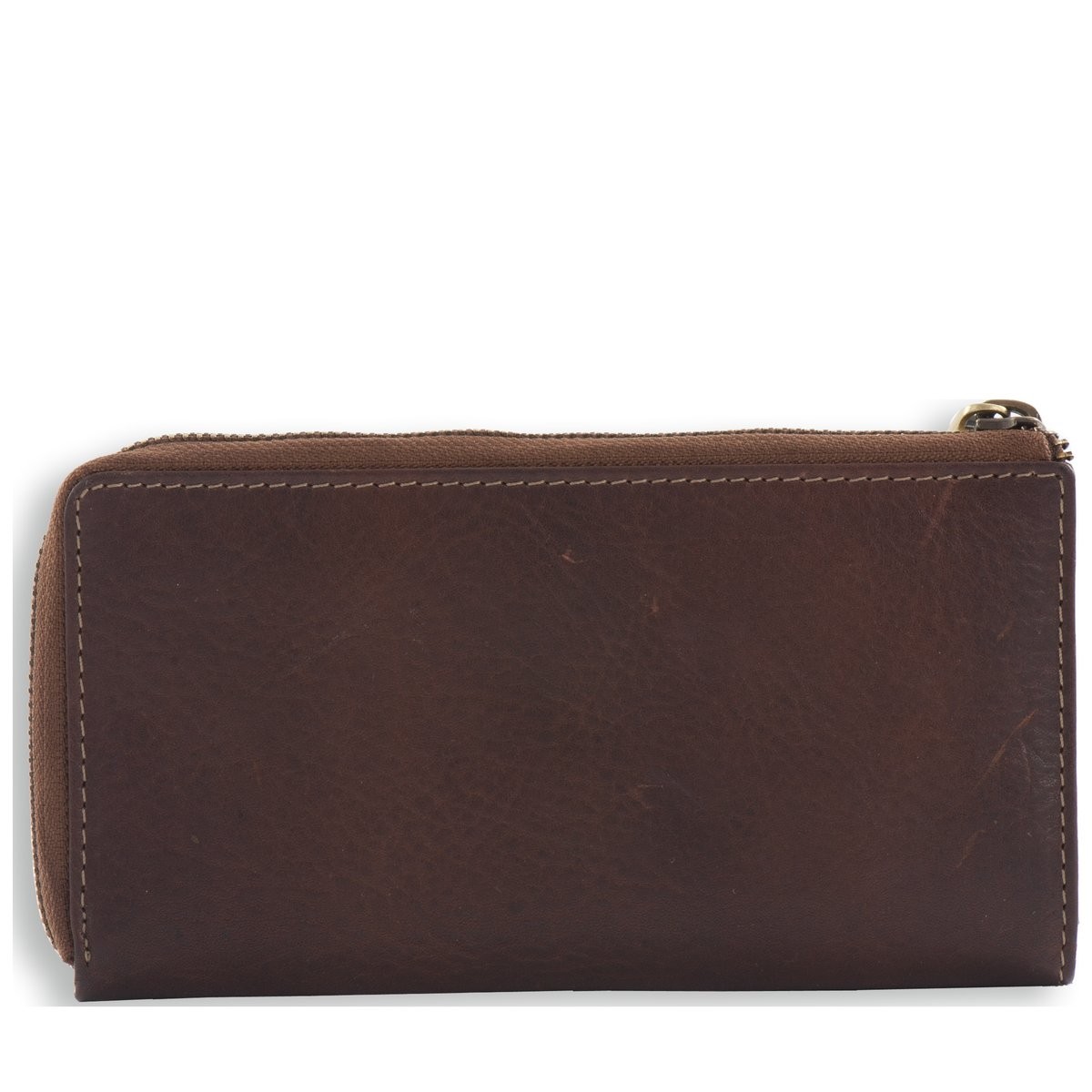 leather zip around purse