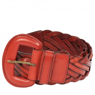 Wider Rounded Buckled Woven Belt