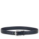 Cream Edge Stitch Leather Belt