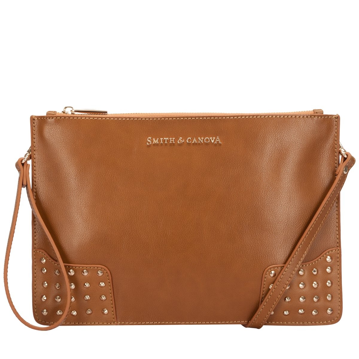 corner studded zip top clutch x body bag smith canova