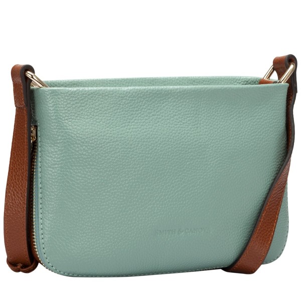Small Pebbled Leather Zip Cross Body Bag