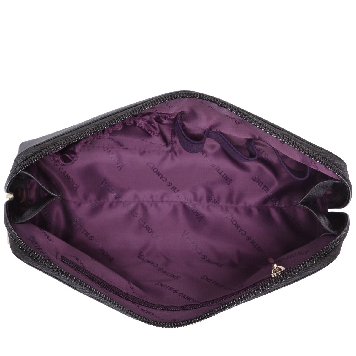 Soft Grain Leather Zip Top Cosmetic Bag - Smith & Canova