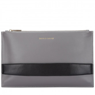 Zip Top Hand Strap Clutch Bag