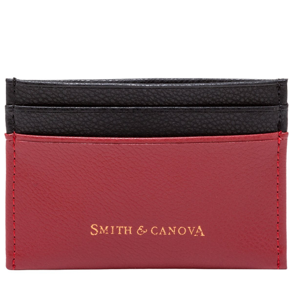 Two-tone Saffiano Leather Card Holder