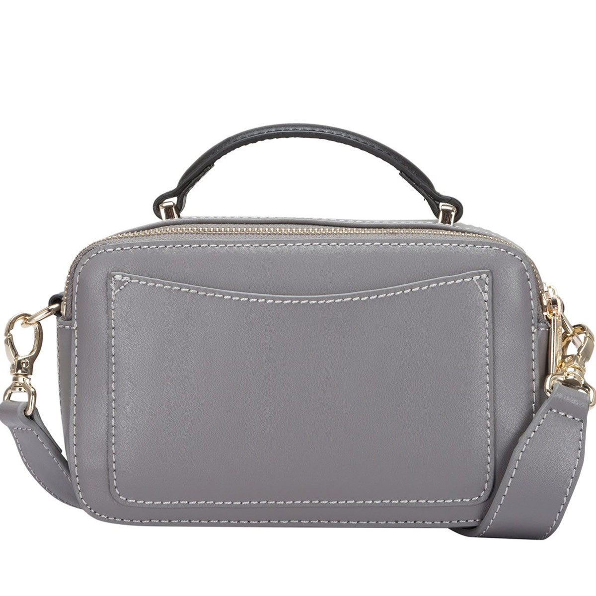 grey leather crossbody purse