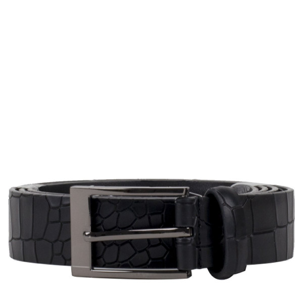 3cm Black Croc Leather Belt