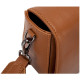 Smooth Leather Flap Over Cross Body Bag