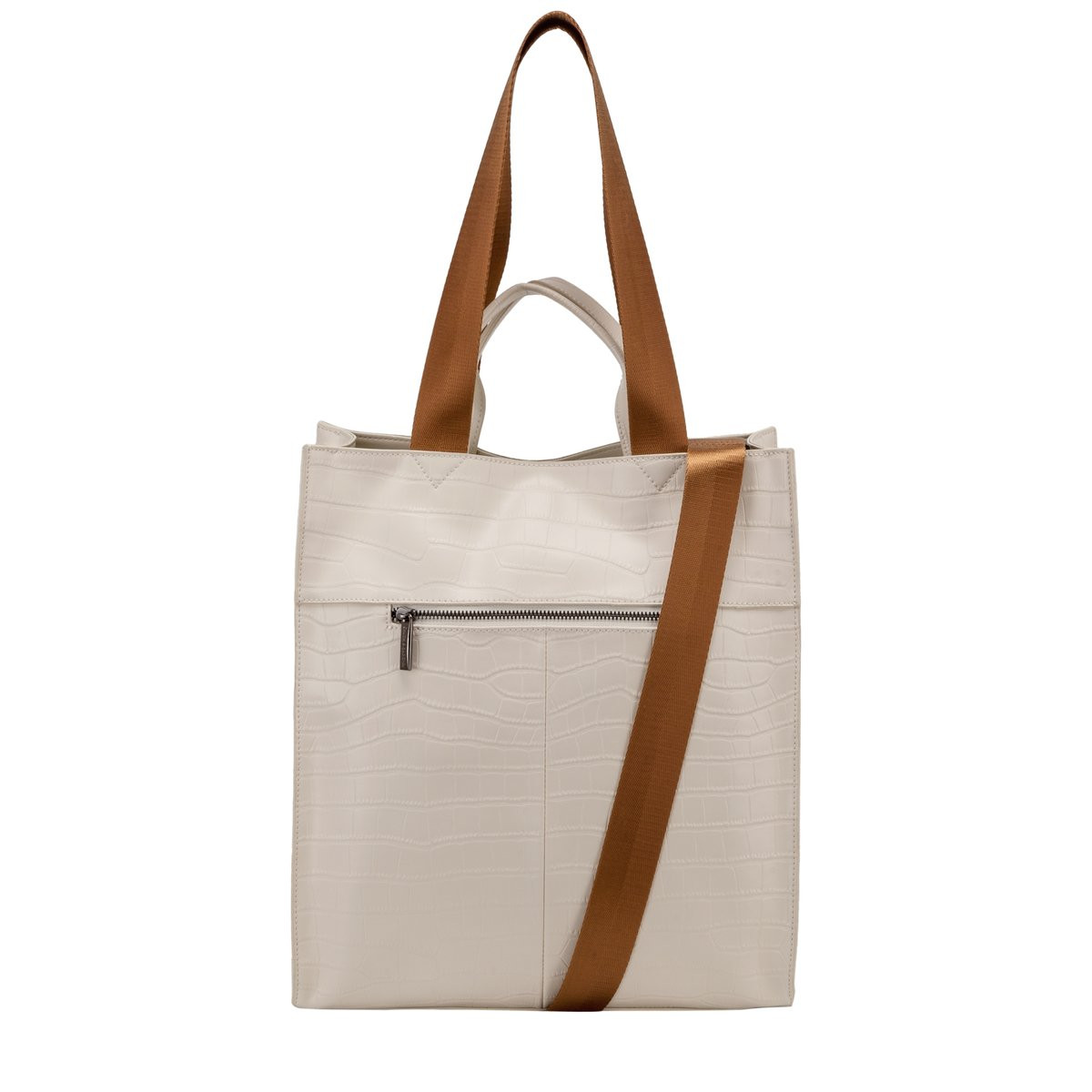 structured tote bag with pockets
