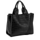 Croc Print Leather Structured Grab Bag