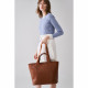 Smooth Leather E/w Tote / Shoulder Bag