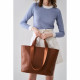 Smooth Leather E/w Tote / Shoulder Bag