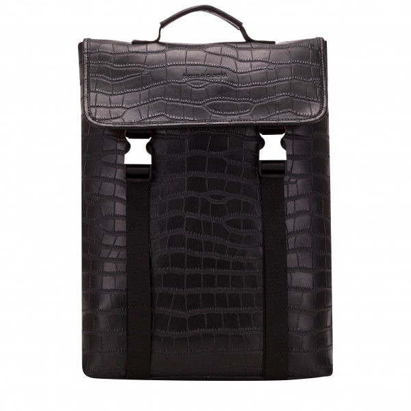 Croc Effect Leather Backpk