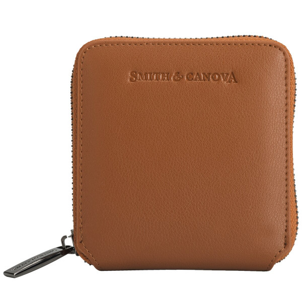 Smooth Leather Square Zip Purse